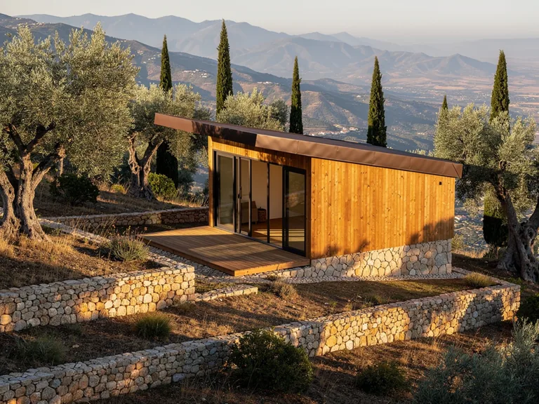 Madera, sombra y paisaje · Visualización conceptual del proyecto