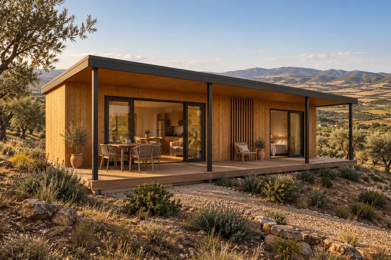 El porche como parte de la estancia · Visualización T2 · basada en planta 11(P)
